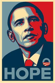 L'affiche de campagne de Barack Obama en 2008