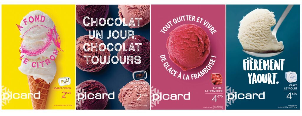 Nouvelle campagne d'affichage Picard pour ses 130 références de glaces.