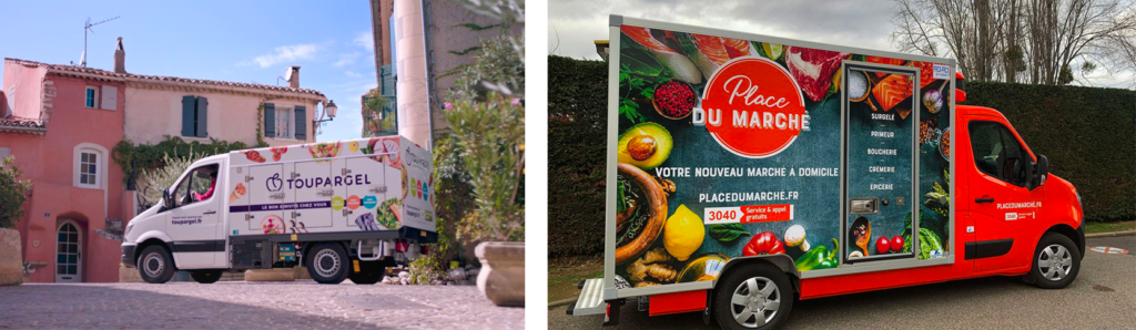 Avant/Après des camions de l'enseigne Place du marché